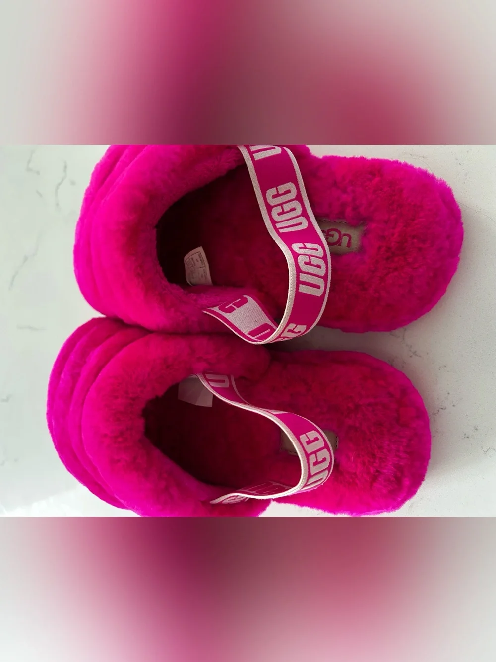 Ugg slippers pink slingback size 5 big kids (fits woman’s 8 )